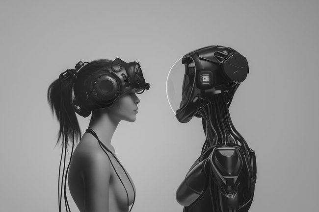 Mujer y robot