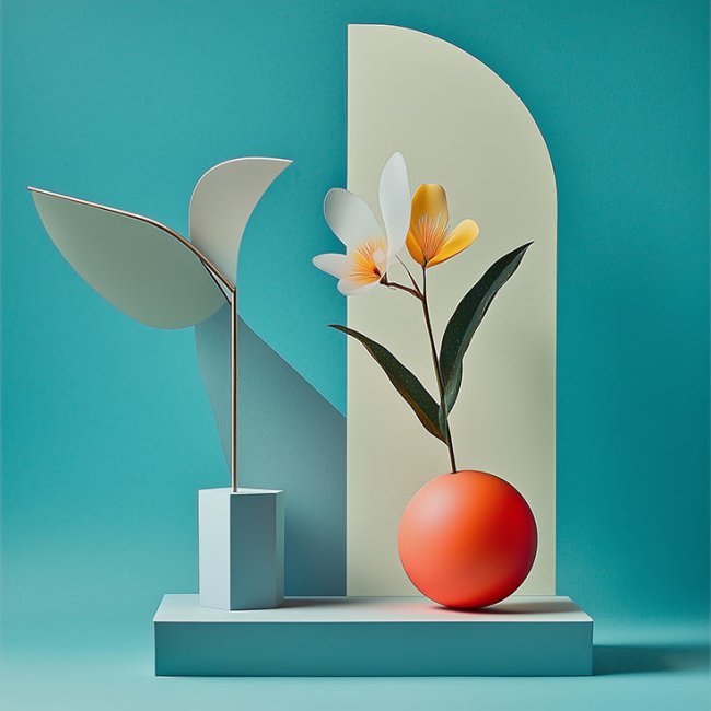 Flores y formas geométricas