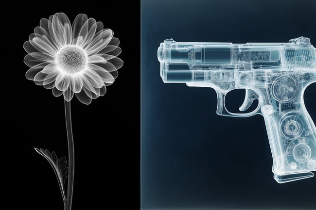 Pistola y flor