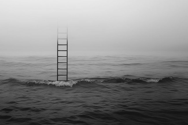 Escalera en el mar