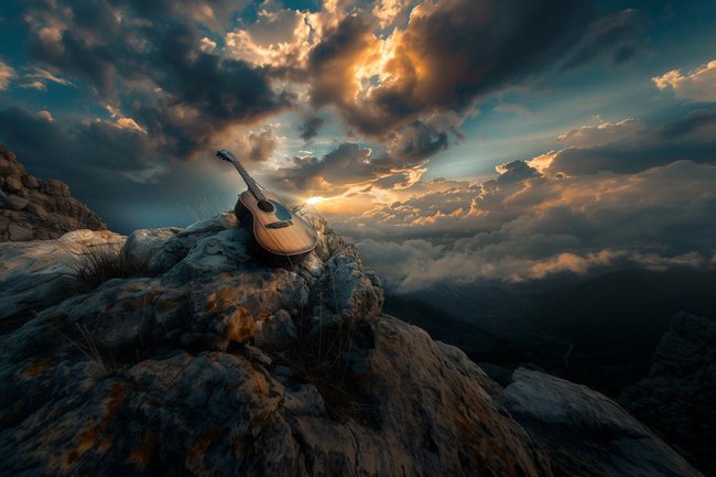 Guitarra al atardecer