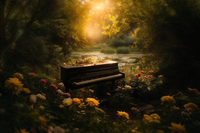 Piano en el bosque