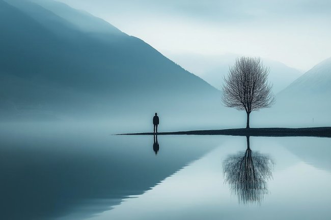 Hombre y árbol