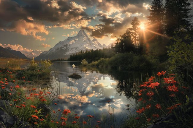 Atardecer en el lago