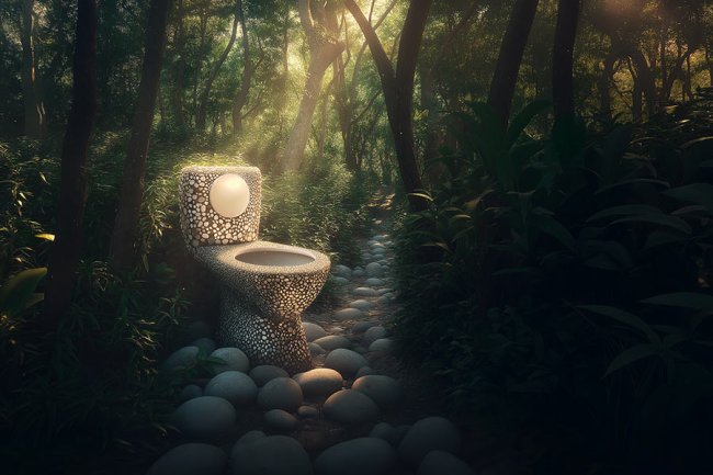 WC en el bosque
